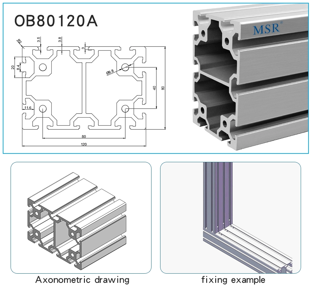 China Factory 1640 Aluminium Extrusion Profile Versatility/Industry/No Welding Required/Accessories for Automation Equipment/Mechanical Equipment Building