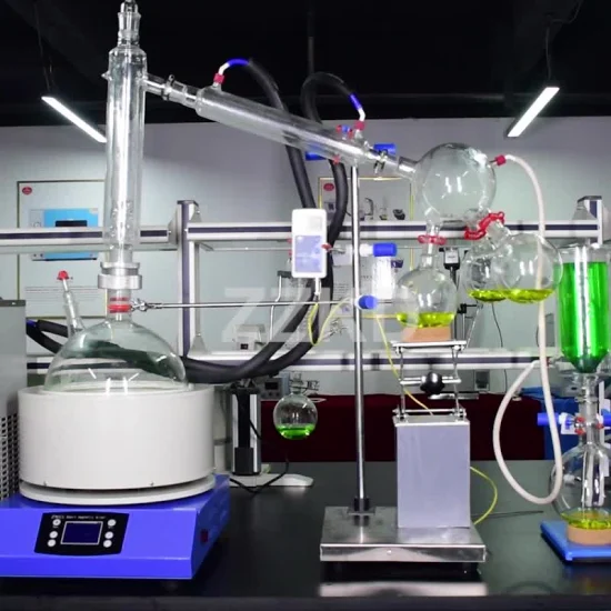 Evaporatore per distillazione molecolare a film pulito a percorso breve in acciaio inossidabile 10 litri